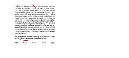 Sıradışı Analiz Yayınları TYT 7. Deneme Sınavı - Türkçe 22.  Soru