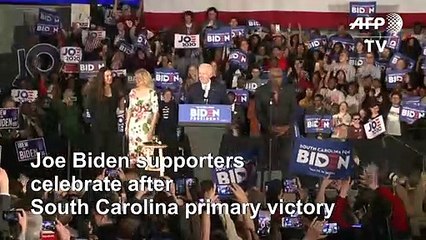 Biden celebrates major win in South Carolina