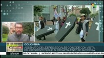 Asesinato de dos líderes sociales genera indignación en Colombia