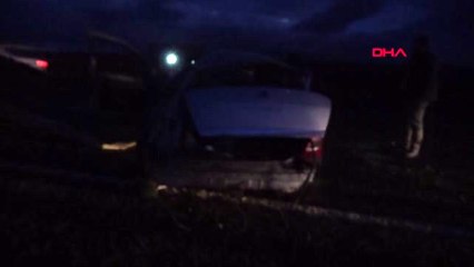 Takla atan otomobildeki 6 kişi yaralandı