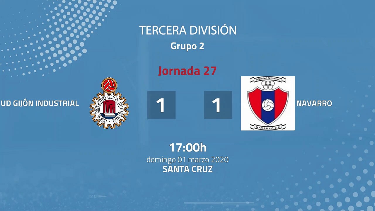 Resumen partido entre UD Gijón Industrial y Navarro Jornada 27 Tercera División