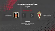 Resumen partido entre Mérida AD y Real Murcia Jornada 27 Segunda División B