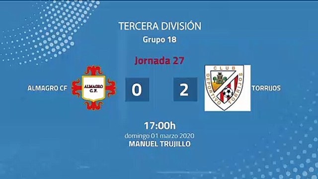Resumen partido entre Almagro CF y Torrijos Jornada 27 Tercera División