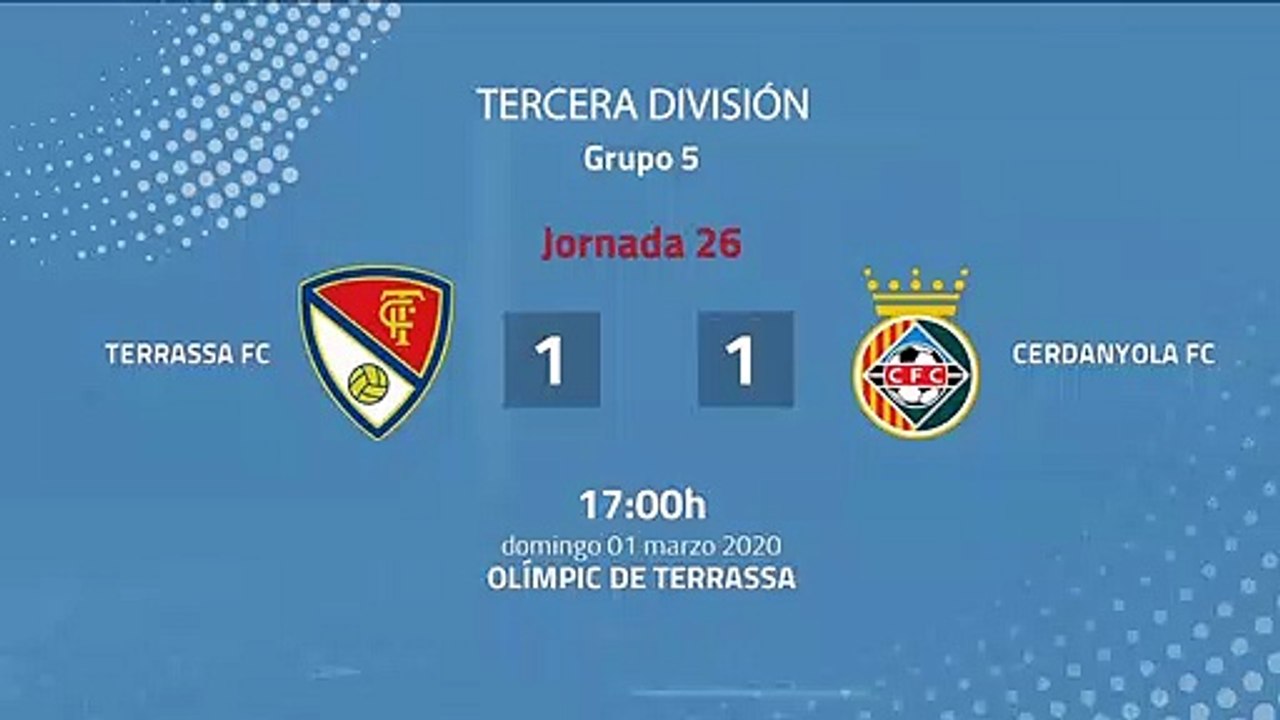 Resumen partido entre Terrassa FC y Cerdanyola FC Jornada 26 Tercera División