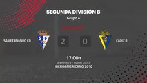 Resumen partido entre San Fernando CD y Cádiz B Jornada 27 Segunda División B