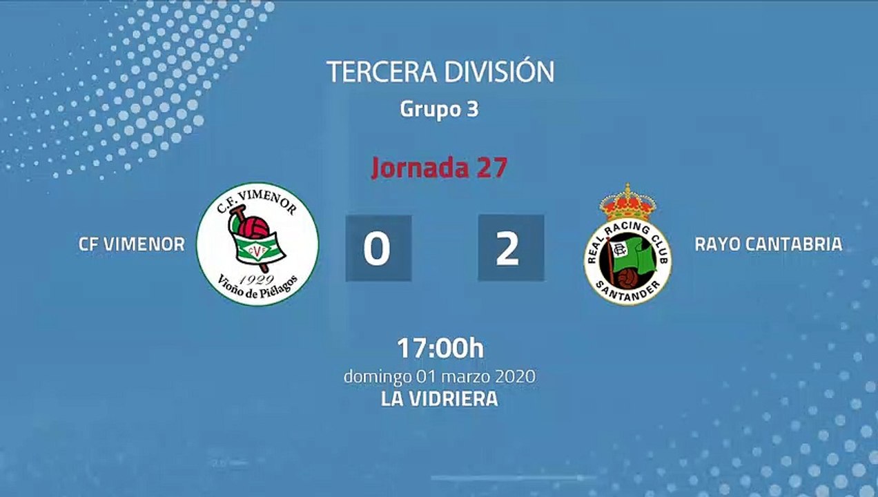 Resumen partido entre CF Vimenor y Rayo Cantabria Jornada 27 Tercera División