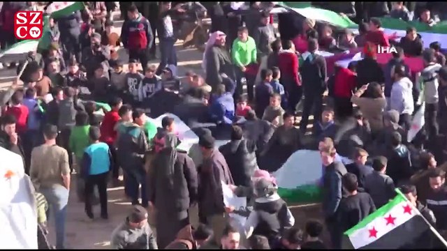 İdlib’de Türk askerlerine destek yürüyüşü!