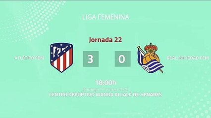 Resumen partido entre Atlético Fem y Real Sociedad Fem Jornada 22 Primera División Femenina
