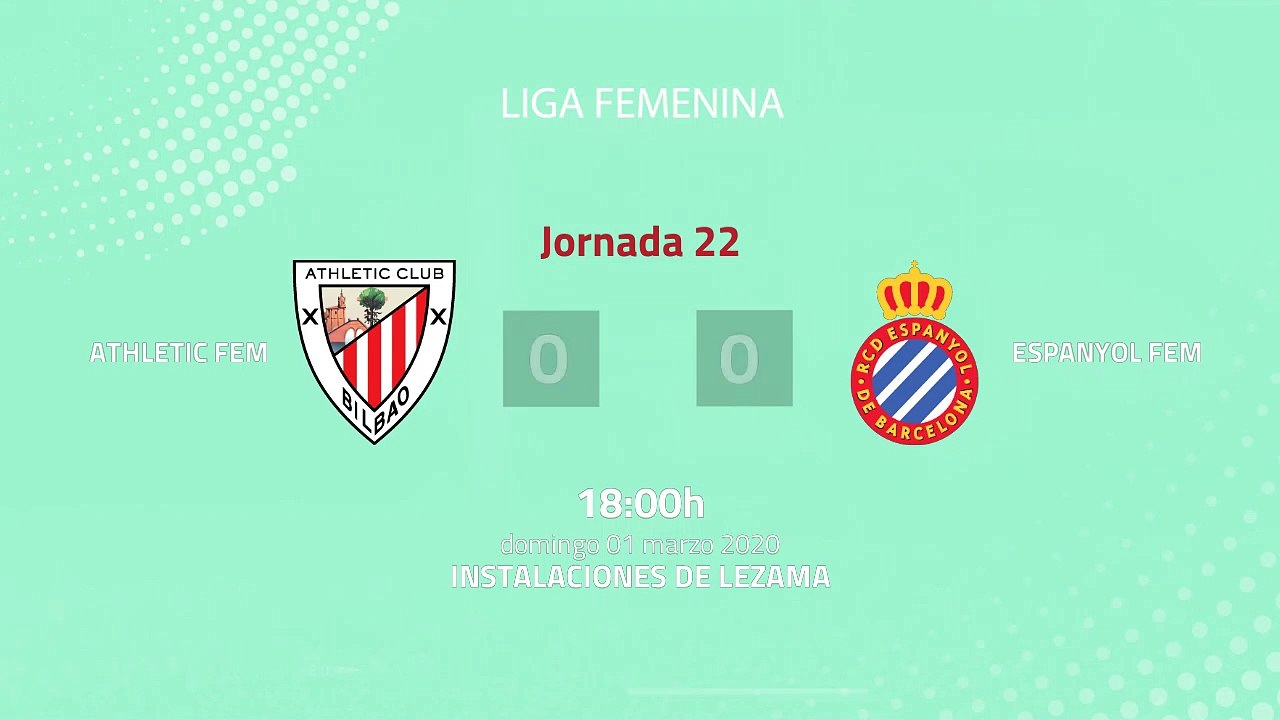 Resumen partido entre Athletic Fem y Espanyol Fem Jornada 22 Primera División Femenina