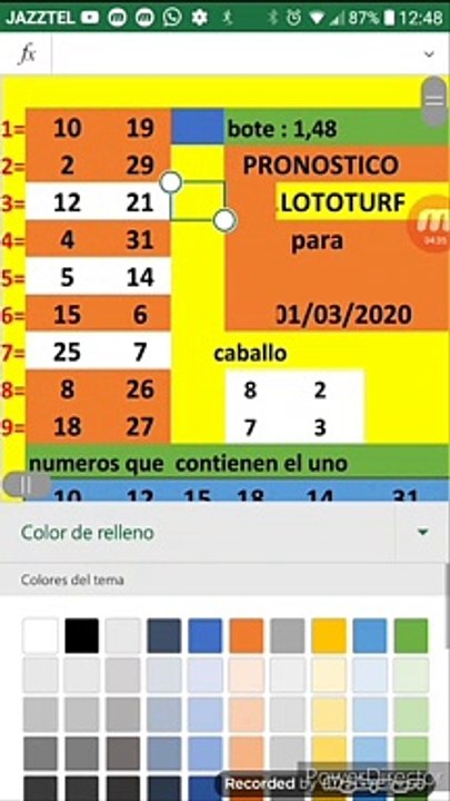 LOTERÍA lototurf. Inmejorable resultado
