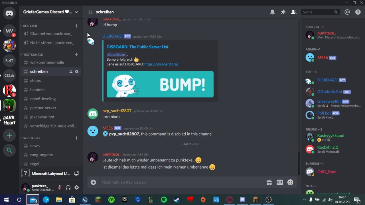 Mein eigener discord! | community discord! - griefergames.net