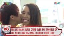 The lesbian couple came over the trouble of the very long distance to build their love