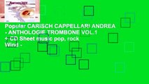 Popular CARISCH CAPPELLARI ANDREA - ANTHOLOGIE TROMBONE VOL.1   CD Sheet music pop, rock Wind -