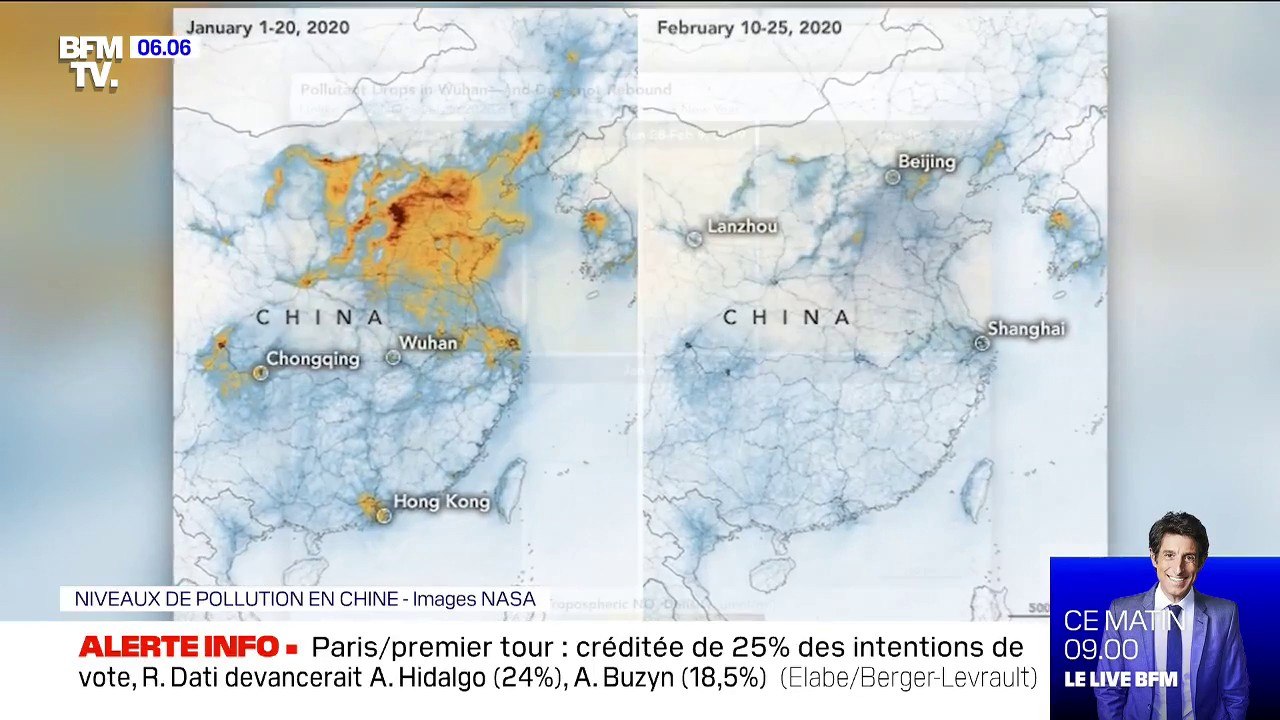 Coronavirus: ces images de la Nasa montrent une chute spectaculaire de la pollution en Chine