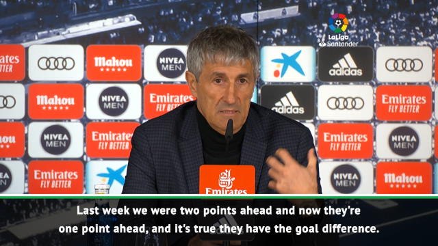 'Tough defeat' but there's more points available in La Liga title race - Setien