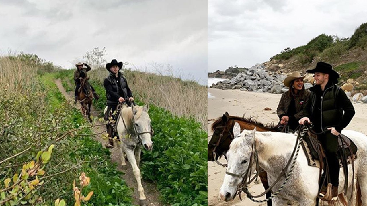 Priyanka Chopra and Nick Jonas spend their Sunday riding a horse by the beach । Boldsky
