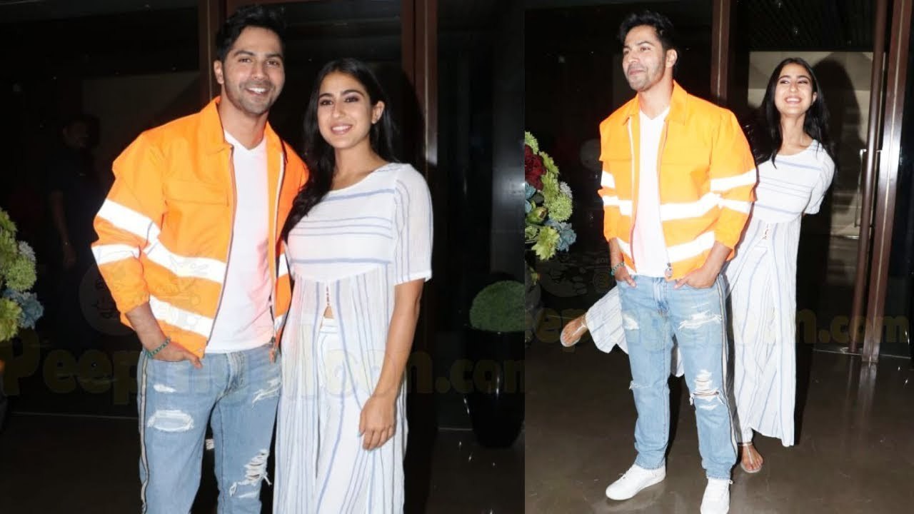 Sara Ali Khan And Varun Dhawan At Coolie No 1 Wrap Up Party