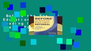 Before the Special Education Referral: Leading Intervention Teams  For Kindle
