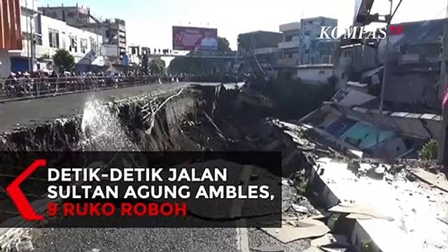 Detik-detik Jalan Sultan Agung Jember Ambles, 9 Ruko Roboh