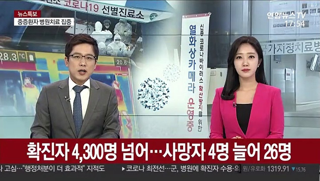 확진자 4,300명 넘어…사망자 4명 늘어 26명