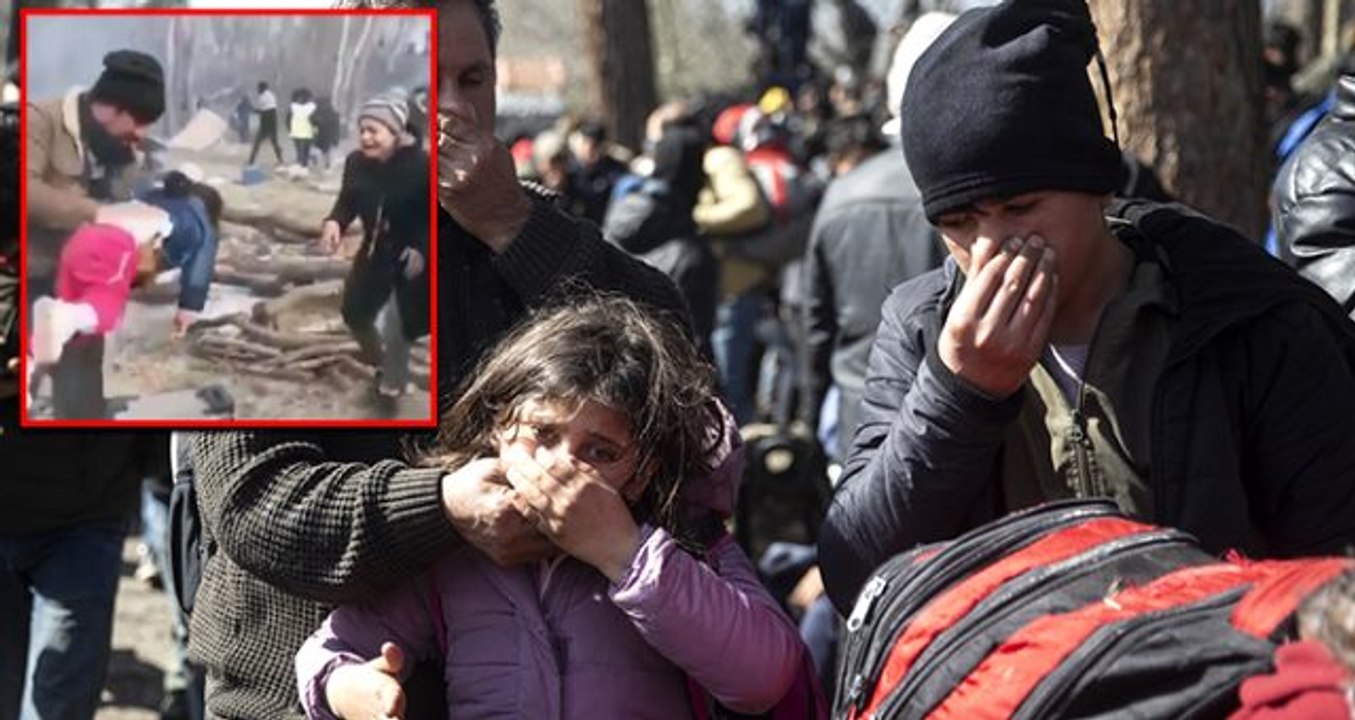 Yunanistan sınırında biber gazına maruz kalan Suriyeli küçük kız, sosyal medyada gündem oldu