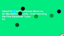 About For Books  Chinese Medicine for Maximum Immunity: Understanding the Five Elemental Types for