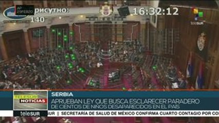 Parlamento servio aprueba ley sobre niños desaparecidos