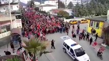 Şehit Halil İbrahim Akkaya'nın memleketinde Bahar Kalkanı Harekatı'na destek yürüyüşü