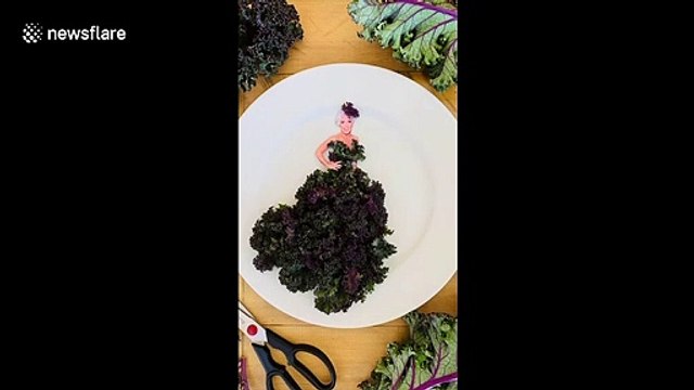 Talented US food stylist recreates celebrity red carpet looks on TikTok using fruit and vegetables