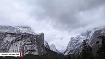 Yosemite's Iconic Granite Walls Decorated In White After Snowfall