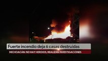 Incendio deja sin vivienda a seis familias en Morelia, Michoacán