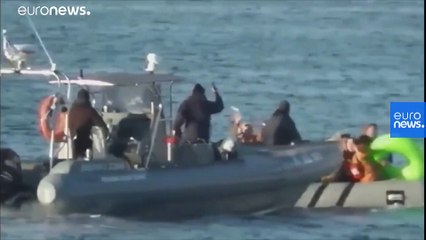Watch: Migrant boat targeted in sea between Turkey and Greece