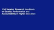 Full Version  Research Handbook on Quality, Performance and Accountability in Higher Education