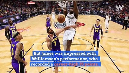 LeBron James Praises Zion Williamson After Lakers Defeat Pelicans