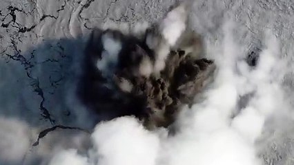 Drone Closeup of Volcanic Eruptions in Indonesia