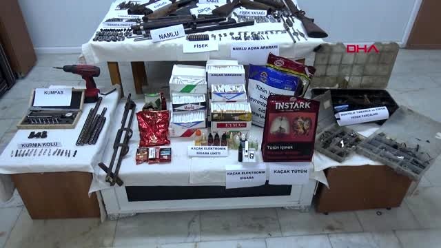 Muğla emniyet ve jandarmadan ortak ruhsatsız silah ve tütün operasyonu