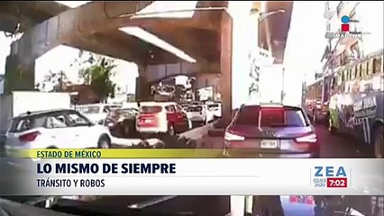 ¡Conductor capta asalto en pleno caos vial!