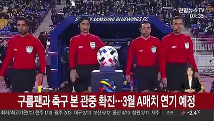 구름팬과 축구 본 관중 확진…3월 A매치 연기 예정