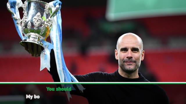 Pep laughs off getting a Wembley tattoo after League Cup success