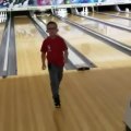 Little Boy Shows Amazing Bowling Skills by Hitting Three Separately Placed Pin At Once