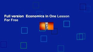 Full version  Economics in One Lesson  For Free