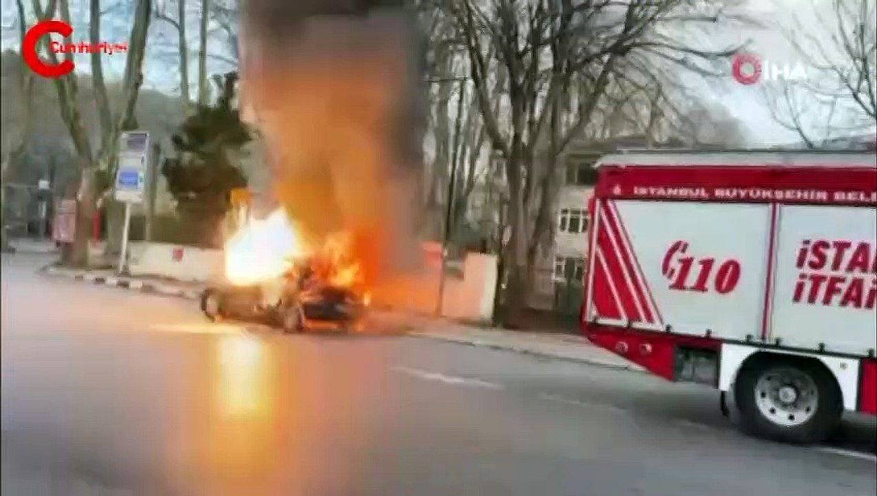 Sosyal medya fenomeninin aracı alev alev yandı