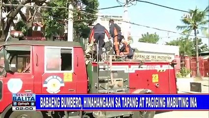 Babaeng bumbero, hinahangaan sa tapang at pagiging mabuting ina