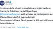 Coronavirus :  Emmanuel Macron annule ses déplacements !