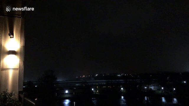 Deadly tornado silhouetted by lighting in Nashville as storm wreaks havoc