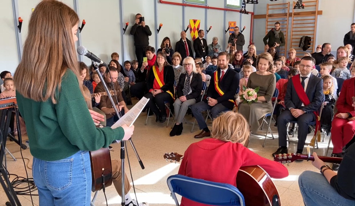 La reine Mathilde en visite à la Maison des Ateliers Mons à Cuesmes