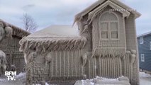 Les images surprenantes de maisons recouvertes de glace au bord du lac Érié aux États-Unis