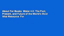 About For Books  Water 4.0: The Past, Present, and Future of the World's Most Vital Resource  For