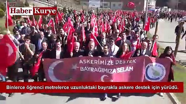 Öğrenciler bu kez şehitlerimiz için yürüdü.