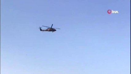 Sınırda helikopter hareketliliği